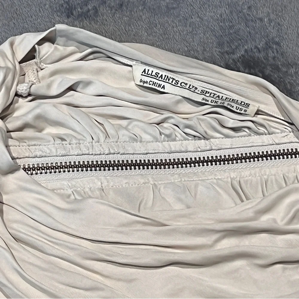 ALLSAINTS NWOT GISELE ROUCHED BODYCON ZIP DRESS - Picture 5 of 16